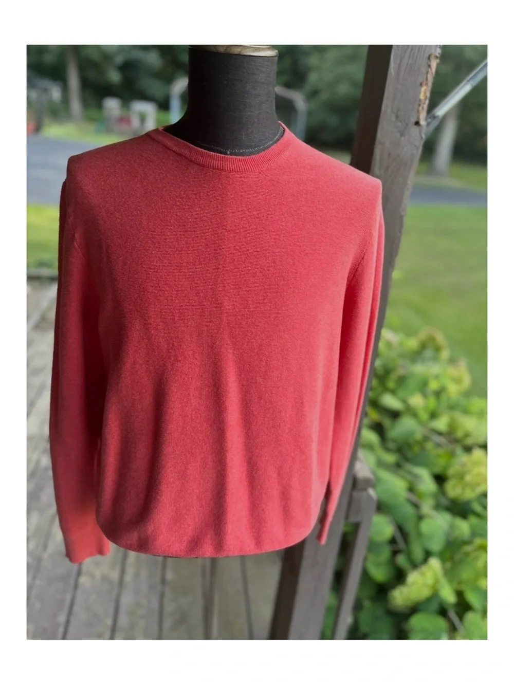 J. Crew Men's Coral Red Cotton Crewneck Sweater Size Large